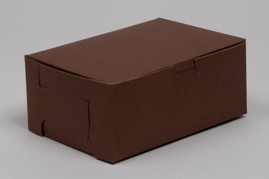 7 x 5 x 3 CHOCOLATE ONE-PIECE BAKERY BOXES