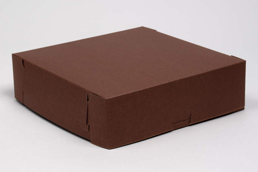 10 x 10 x 3 CHOCOLATE ONE-PIECE BAKERY BOXES