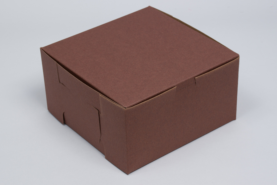 9 x 9 x 5 CHOCOLATE ONE-PIECE BAKERY BOXES