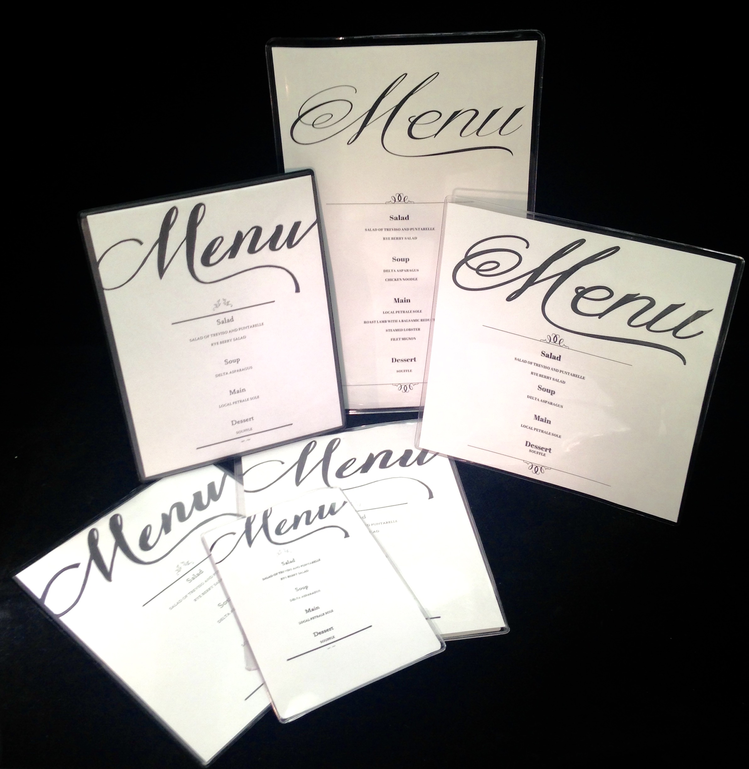 Custom Clear Plastic Menu Covers Resturant Packaging