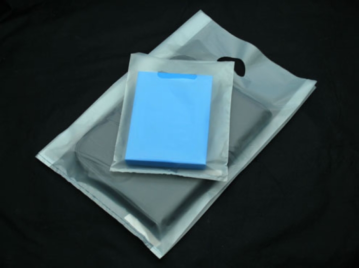 Frosted Plastic Merchandise Bags Oval Handles