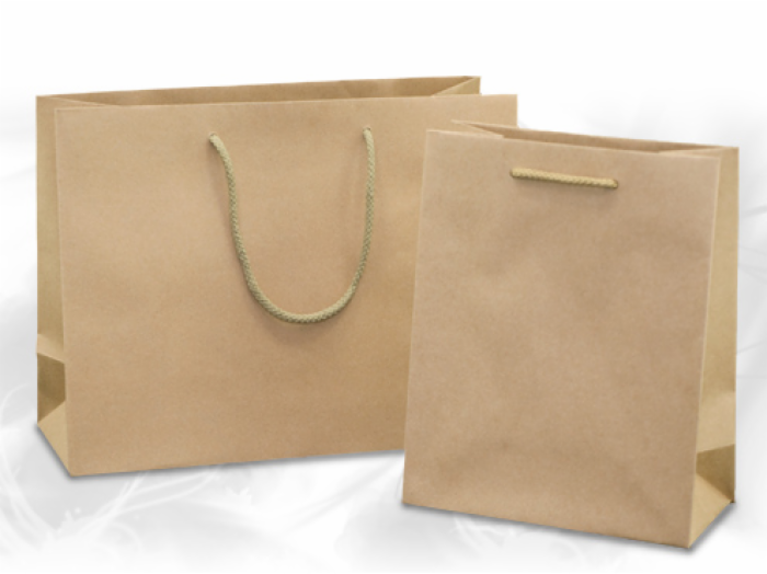 Natural Kraft Eurotote Shopping Bag w/ Soft Rope Handle