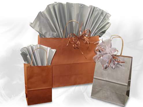 Matte Metallic Paper Shoppers