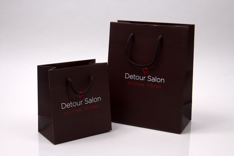 Custom Detour Salon shopping bags