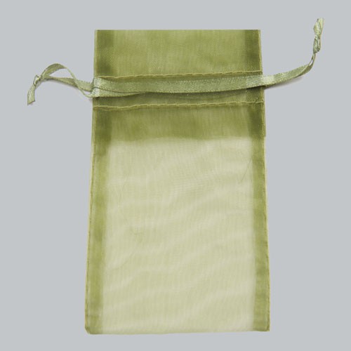 5-1/2 x 9 OLIVE GREEN SHEER ORGANZA POUCHES