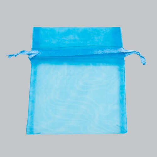 3 x 4 TURQUOISE SHEER ORGANZA POUCHES
