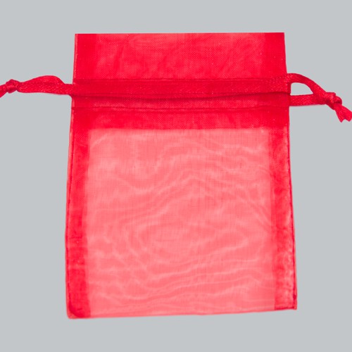 5 x 6-1/2 RED SHEER ORGANZA POUCHES