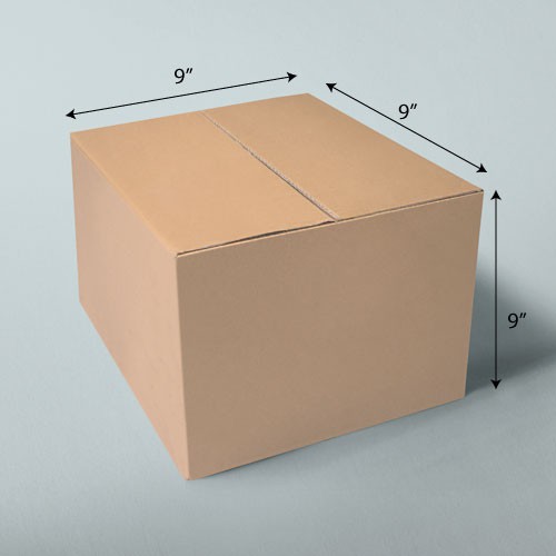 9 x 9 x 9 NATURAL KRAFT CORRUGATED SHIPPING BOXES