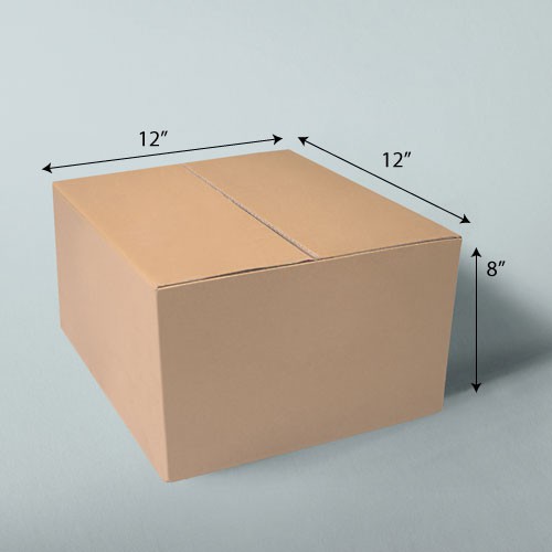 12 x 12 x 8 NATURAL KRAFT CORRUGATED SHIPPING BOXES