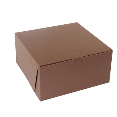 10 x 10 x 5 CHOCOLATE ONE-PIECE BAKERY BOXES