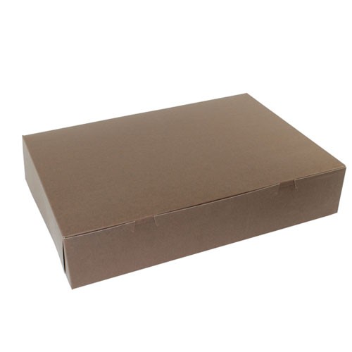 20 x 14 x 4 (1/2 SHEET) CHOCOLATE ONE-PIECE BAKERY BOXES