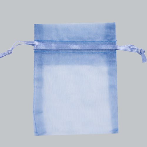 5 x 6-1/2 SMOKE BLUE SHEER ORGANZA POUCHES