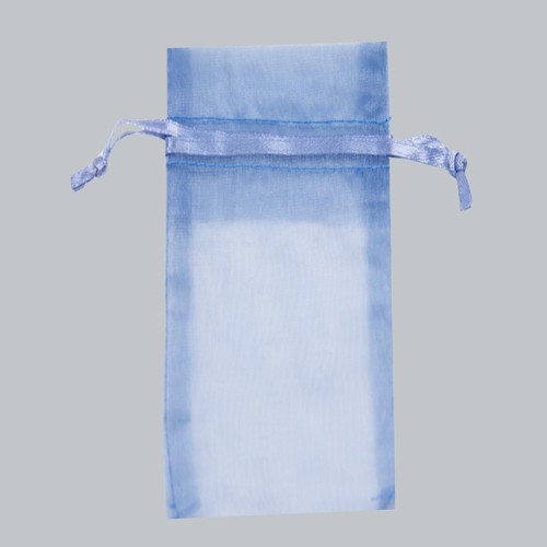 6 x 14 SMOKE BLUE SHEER ORGANZA POUCHES