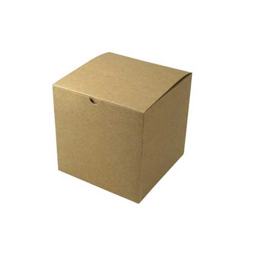 7 x 7 x 7 NATURAL KRAFT PINSTRIPE TUCK-TOP GIFT BOXES
