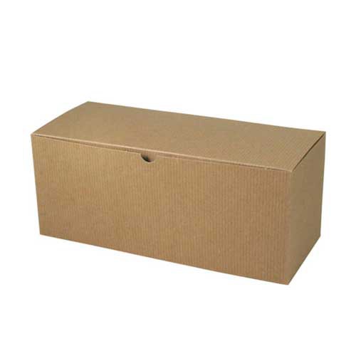 12 x 6 x 6 NATURAL KRAFT PINSTRIPE TUCK-TOP GIFT BOXES