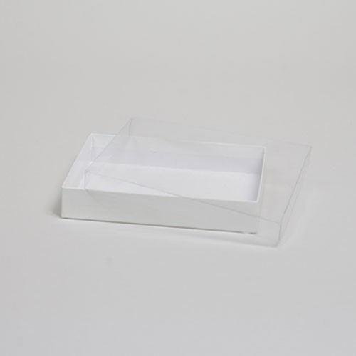 9-5/8 x 6-3/8 x 1-5/8  WHITE GLOSS CLEAR TOP GIFT BOXES ***CLOSEOUT***