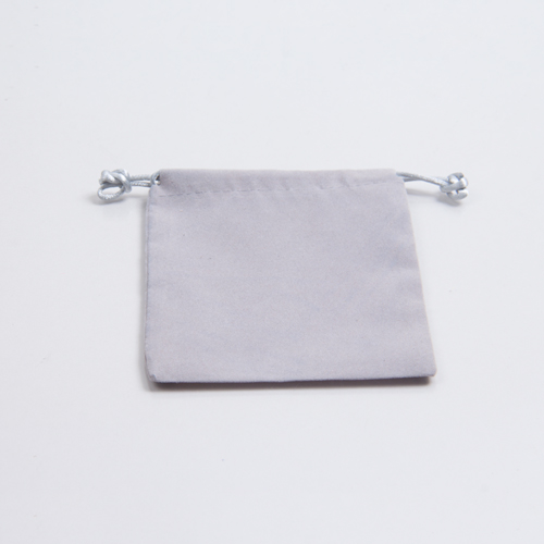 2 x 2.5 SILVER VELVET DRAWSTRING POUCHES