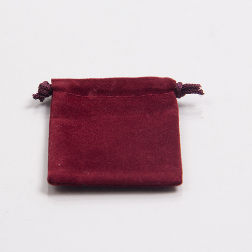 3 x 3 BURGUNDY VELVET DRAWSTRING POUCHES