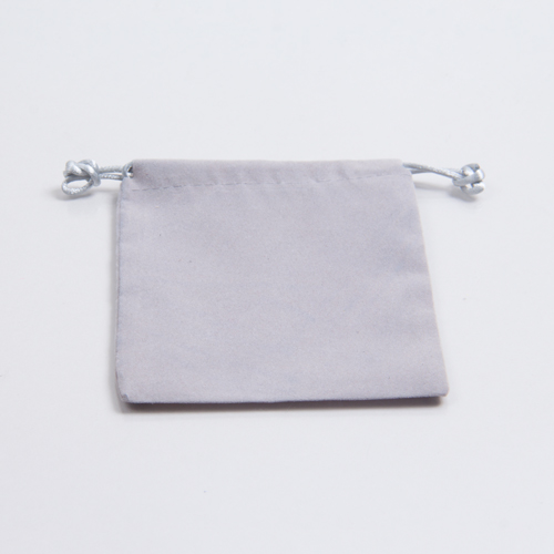 3 x 3 SILVER VELVET DRAWSTRING POUCHES