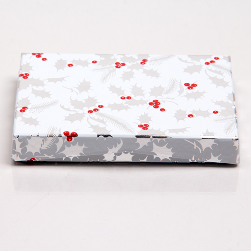 4-5/8 x 3-3/8 x 5/8 HOLLY BERRY GIFT CARD BOX WITH POP-UP INSERT