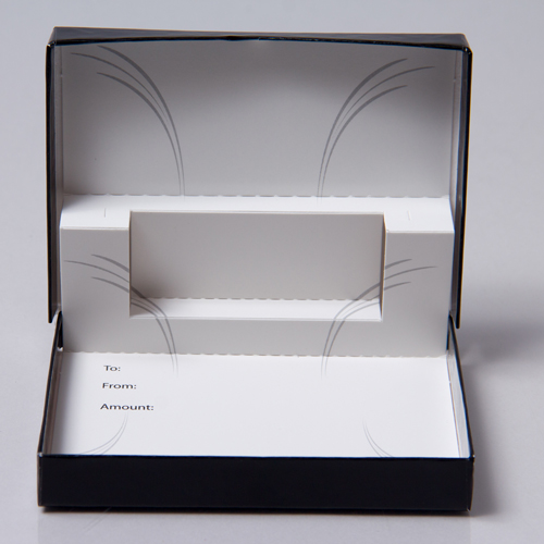 4-5/8 x 3-3/8 x 5/8 BLACK ICE GIFT CARD BOX WITH POP-UP INSERT