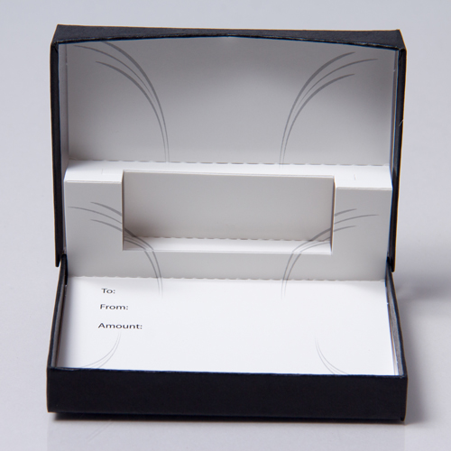 4-5/8 x 3-3/8 x 5/8 BLACK MATTE GIFT CARD BOX WITH POP-UP INSERT