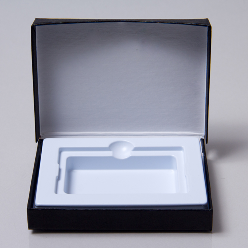 4-5/8 x 3-3/8 x 5/8 BLACK MATTE  GIFT CARD BOX WITH PLATFORM INSERT