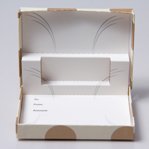 4-5/8 x 3-3/8 x 5/8 CHAMPAGNE BUBBLES GIFT CARD BOX WITH POP-UP INSERT