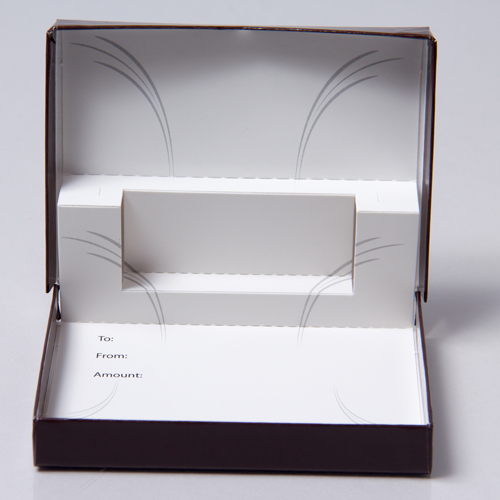 4-5/8 x 3-3/8 x 5/8 CHOCOLATE ICE GIFT CARD BOX WITH POP-UP INSERT