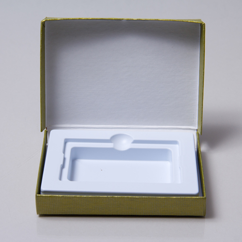 4-5/8 x 3-3/8 x 5/8 CITRINE RIB GIFT CARD BOX WITH PLATFORM INSERT