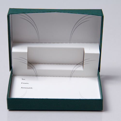 4-5/8 x 3-3/8 x 5/8 FOREST MATTE GIFT CARD BOX WITH POP-UP INSERT