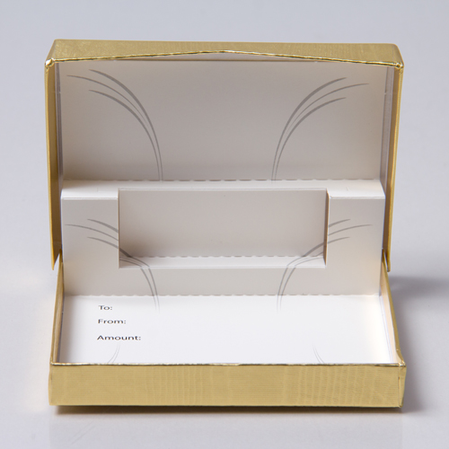 4-5/8 x 3-3/8 x 5/8 GOLD MINE GIFT CARD BOX WITH POP-UP INSERT