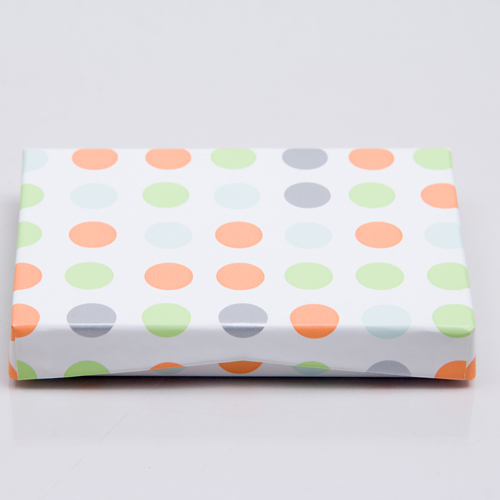 4-5/8 x 3-3/8 x 5/8 HIP HOP DOTS GIFT CARD BOX WITH POP-UP INSERT