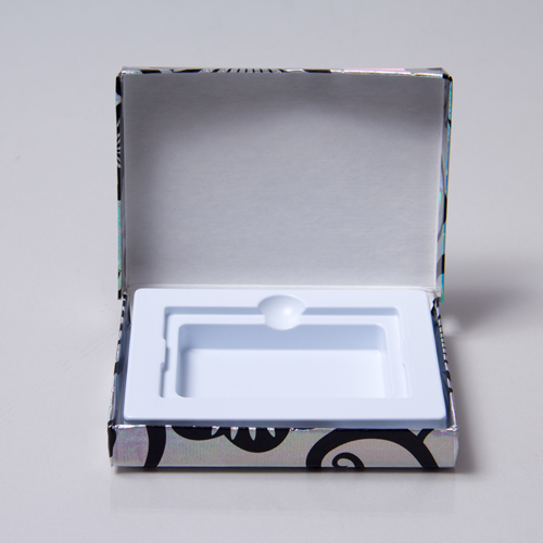 4-5/8 x 3-3/8 x 5/8 HOLOGRAM FLOWERS GIFT CARD BOX WITH PLATFORM INSERT
