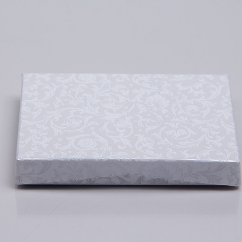 4-5/8 x 3-3/8 x 5/8 PEARL LACE GIFT CARD BOX WITH PLATFORM INSERT