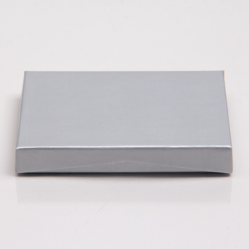 4-5/8 x 3-3/8 x 5/8 SILVER MATTE GIFT CARD BOX WITH PLATFORM INSERT