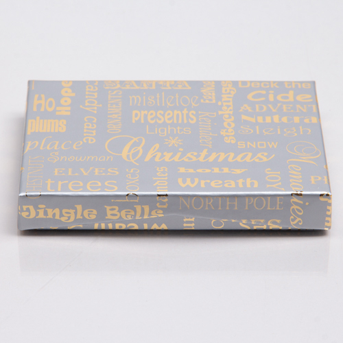 4-5/8 x 3-3/8 x 5/8 SILVER CHRISTMAS MEMORIES GIFT CARD BOX WITH POP-UP INSERT