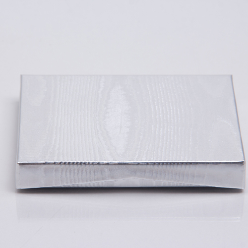 4-5/8 x 3-3/8 x 5/8 METALLIC SILVER GIFT CARD BOX WITH POP-UP INSERT