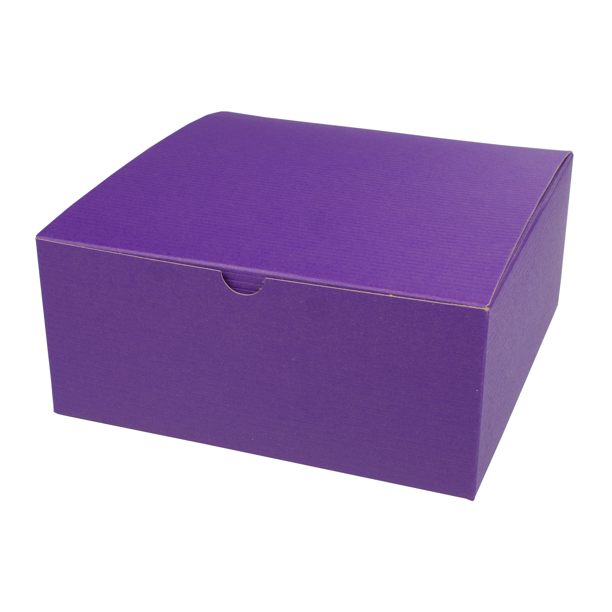 8x8x3.5 Purple Tinted OnePiece Tuck Top Gift Boxes