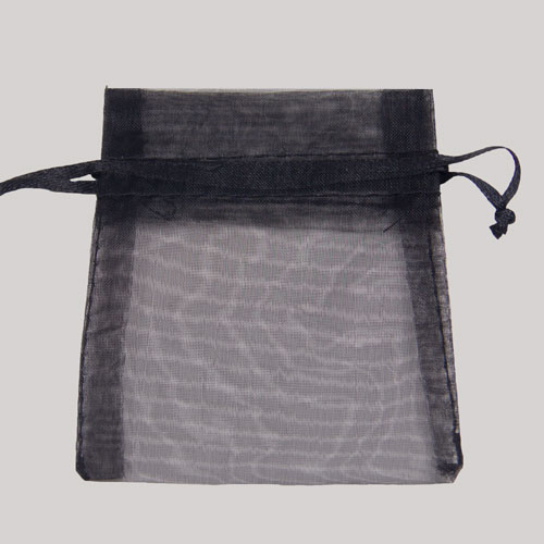 5 x 6-1/2 BLACK SHEER ORGANZA POUCHES