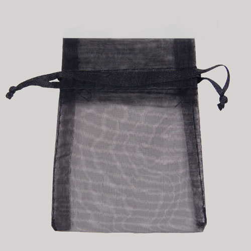 5-1/2 x 9 BLACK SHEER ORGANZA POUCHES