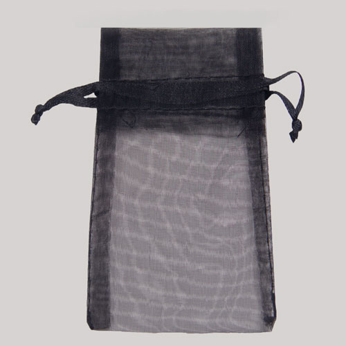 6 x 14 BLACK SHEER ORGANZA POUCHES