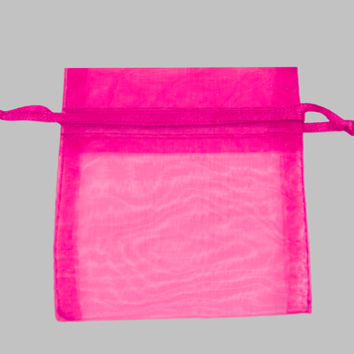 3 x 4 FUSCHIA SHEER ORGANZA POUCHES