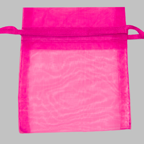 5-1/2 x 9  FUSCHIA SHEER ORGANZA POUCHES