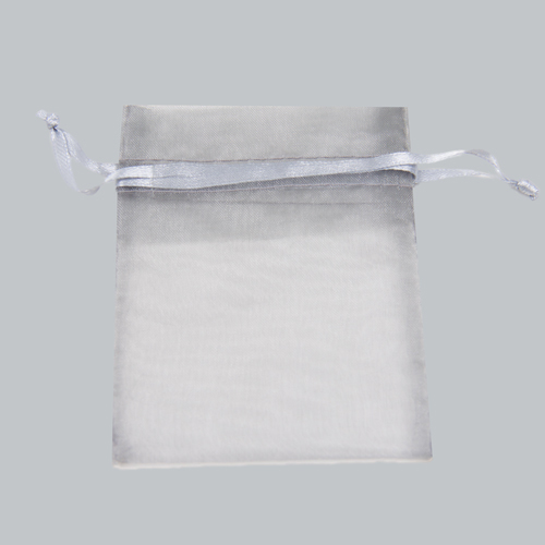 2 x 2-1/2 SILVER SHEER ORGANZA POUCHES