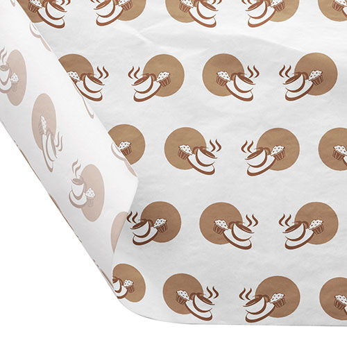 12 x 12 FOOD SAFE TISSUE BASKET LINERS 18# DRY WAX - COFFEE HOUSE