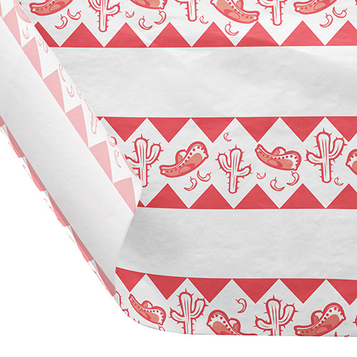 12 x 12 FOOD SAFE TISSUE BASKET LINERS 18# DRY WAX - FIESTA RED