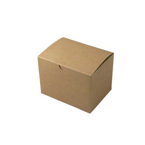 6 x 4.5 x 4.5 NATURAL KRAFT PINSTRIPE TUCK-TOP GIFT BOXES