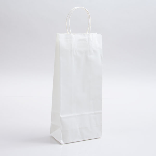5.75 x 3.25 x 13 ECONOMY WHITE KRAFT PAPER SHOPPING BAGS