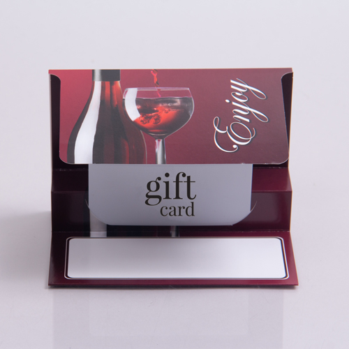 5 x 3-3/8 WINE & DINE GIFT CARD FOLDERS